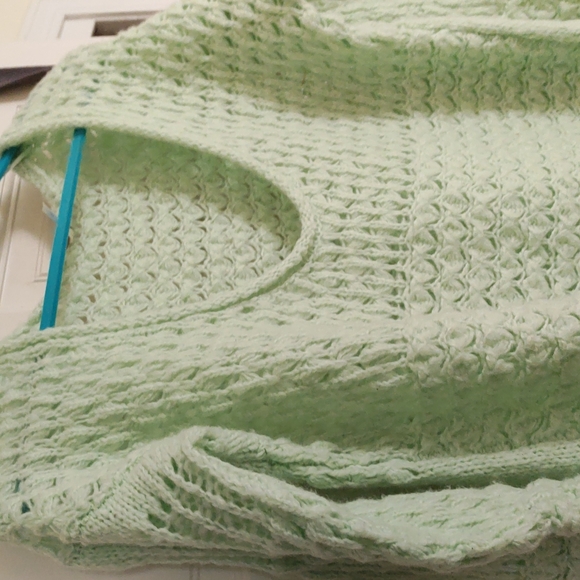 Mint green small Free People Boho women's  sweater - Picture 5 of 6